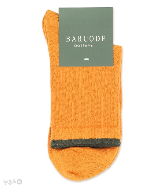 جوراب نیم ساق کش انگلیسی Barcode بارکد طرح لبه خط دار