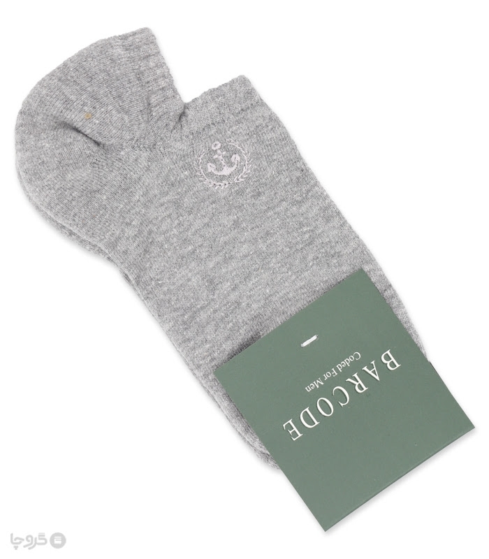 جوراب قوزکی پاشنه و پنجه حوله‌ای Barcode بارکد طرح گلدوزی لنگر
