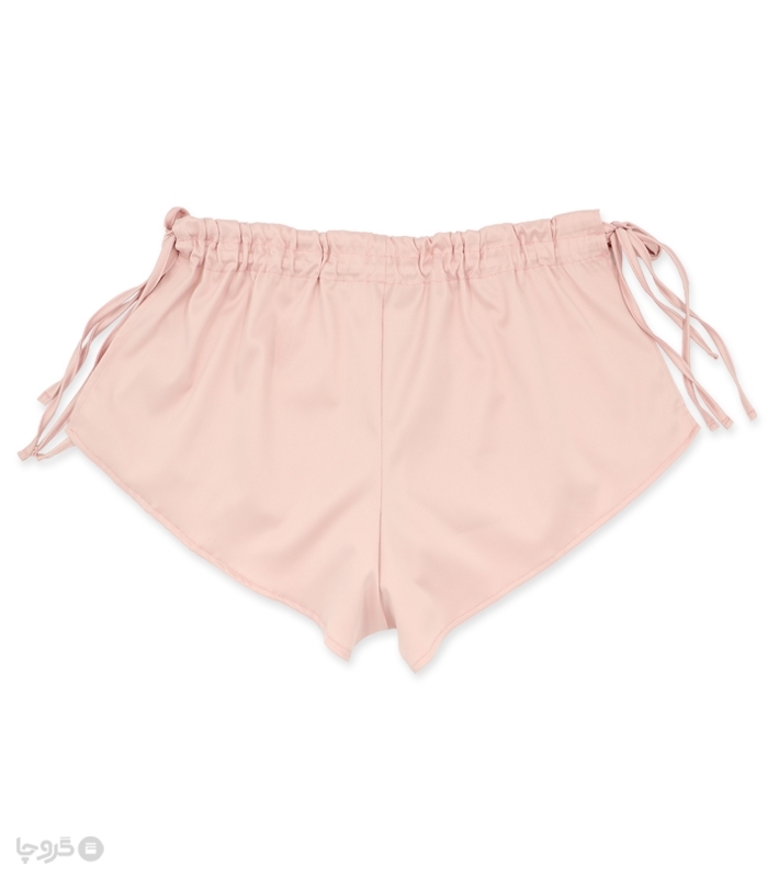 ست شورتک و نیم تنه بندی ساتن و دانتل Neev نیو کد Swan صورتی Pink