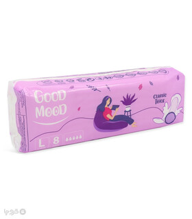 نوار بهداشتی بالدار ضخیم مشبک گود مود Good Mood مدل Classic بزرگ - بسته 8 عددی