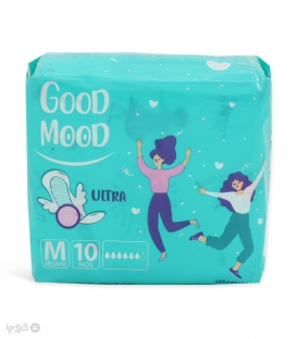 نوار بهداشتی بالدار خیلی نازک مشبک گود مود Good Mood مدل Ultra متوسط - بسته 10 عددی