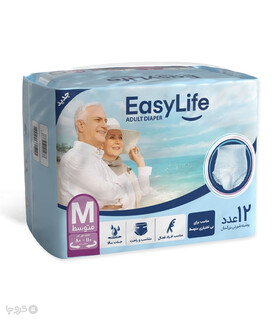 پوشینه بزرگسال Easy Life ایزی لایف مدل شورتی متوسط - بسته 12 عددی