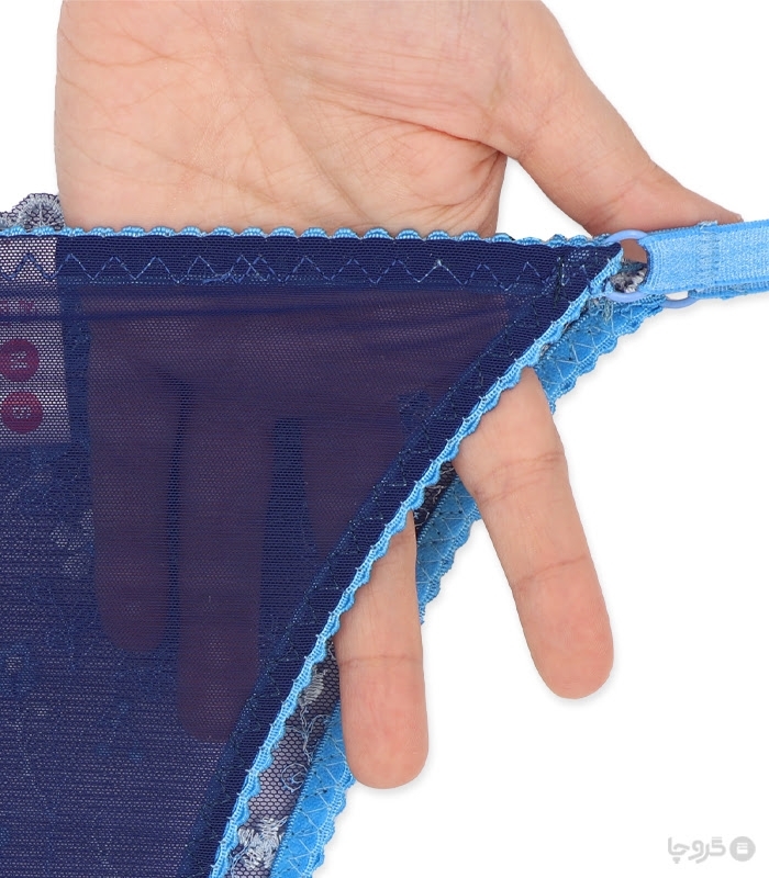 ست شورت و سوتین توری فنردار Jina ژینا گلدوزی طرح 4 کد 1007