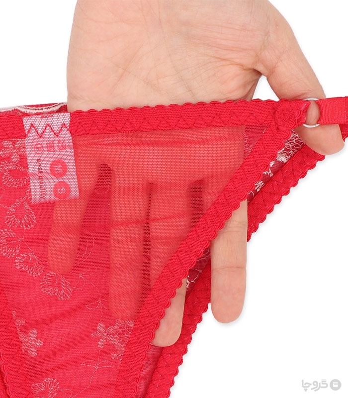 ست شورت و سوتین توری فنردار Jina ژینا کد 1006 گلدوزی طرح 4