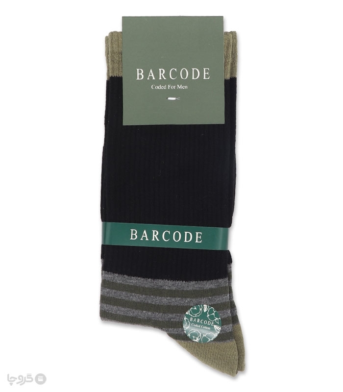جوراب ساقدار کش انگلیسی Barcode بارکد طرح رینگی