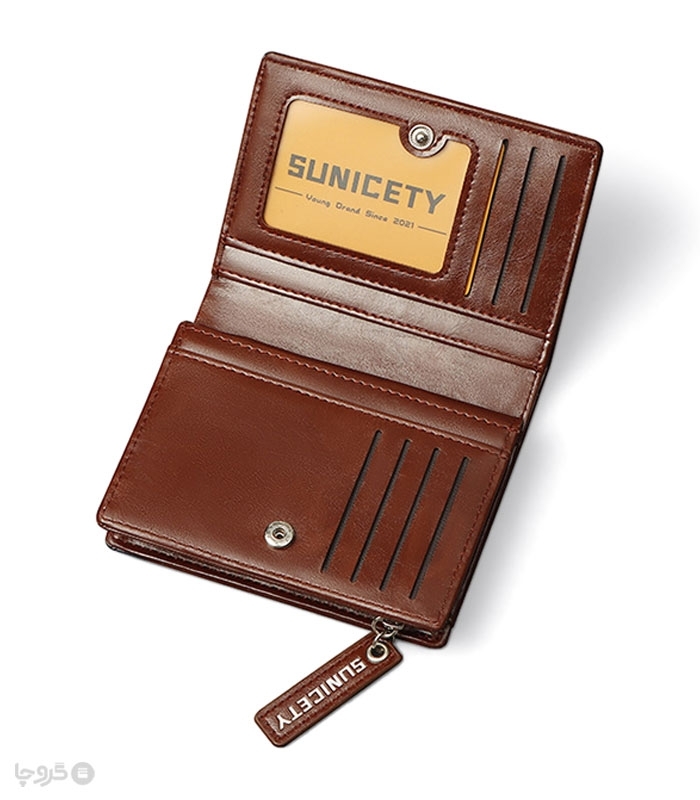 کیف پول و جاکارتی مردانه تاشو زیپ دار ضد سرقت Sunicety سانی ستی کد S3004