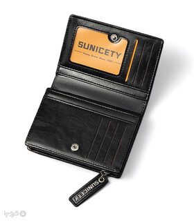 کیف پول و جاکارتی مردانه تاشو زیپ دار ضد سرقت Sunicety سانی ستی کد S3004