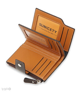 کیف پول و جاکارتی مردانه تاشو دکمه دار ضد سرقت Sunicety سانی ستی کد S3064