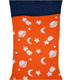 جوراب نانو ساق دار پاآرا طرح ماه و ستاره نارنجی