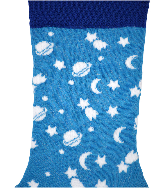 جوراب نانو ساق دار پاآرا طرح ماه و ستاره آبی