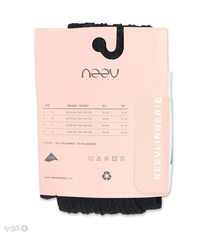 جوراب شلواری بافت برجسته Neev نیو کد 9105 طرح پیچک ریز ضخامت 200