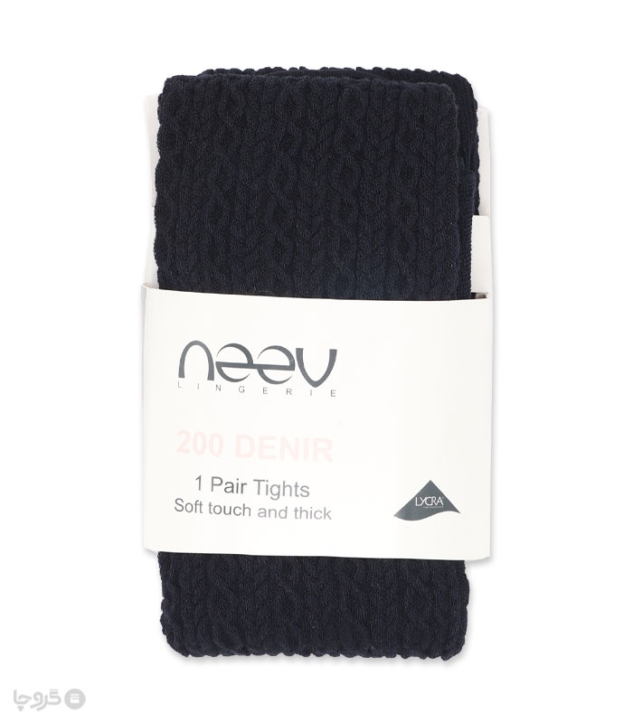 جوراب شلواری بافت برجسته Neev نیو کد 9105 طرح زنجیری ضخامت 200