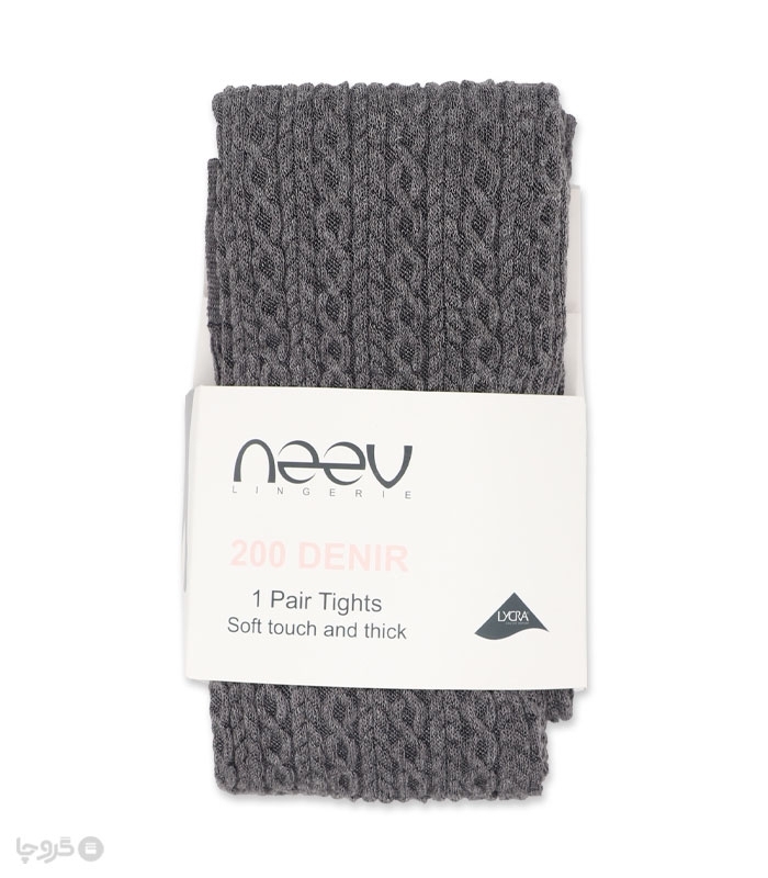 جوراب شلواری بافت برجسته Neev نیو کد 9105 طرح زنجیری ضخامت 200