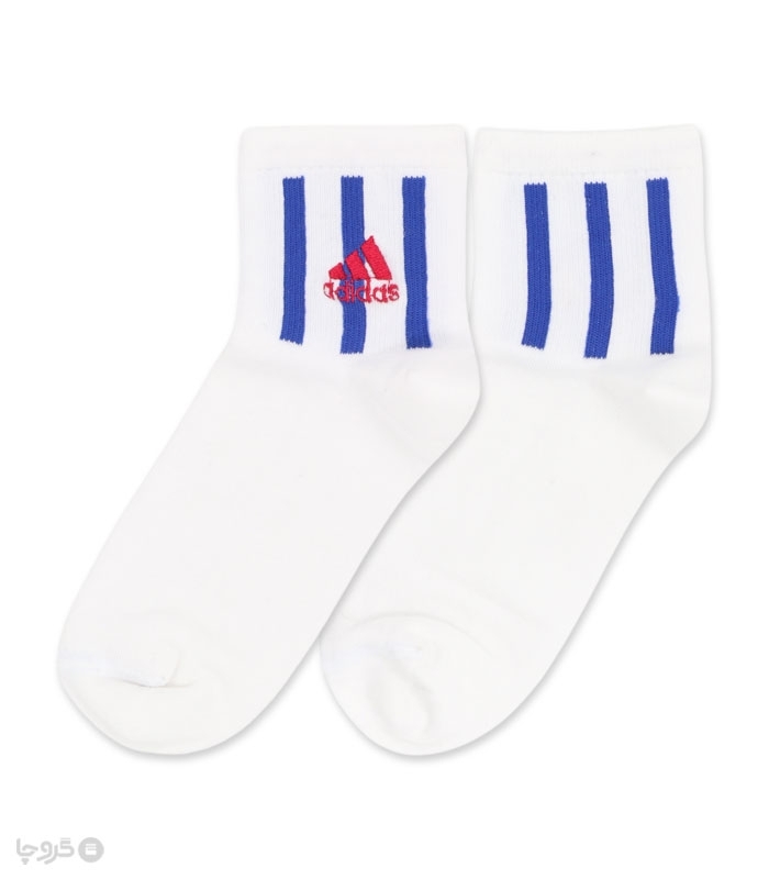 جوراب نیم ساق گلدوزی کد 80002 طرح Adidas