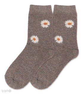 جوراب پشمی ساقدار Coco & Hana طرح گل بابونه موهر