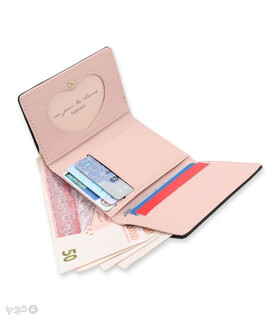کیف پول دخترانه تاشو دکمه دار Taomicmic تائومیک میک کد Y8718 طرح گیلاس و تدی