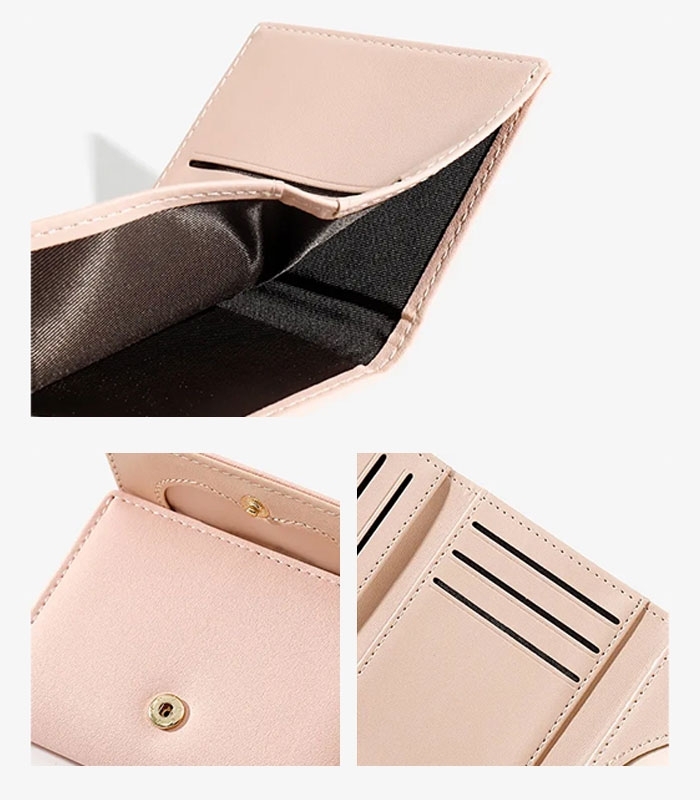کیف پول دخترانه تاشو دکمه دار Taomicmic تائومیک میک کد Y8900 طرح برجسته بستنی