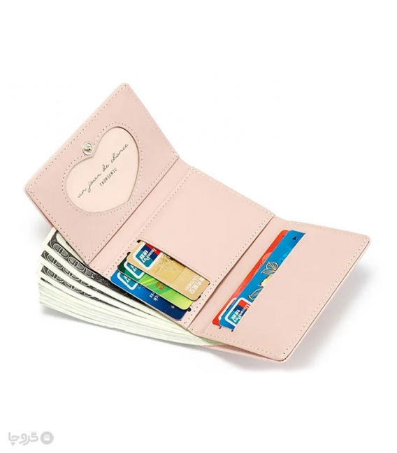 کیف پول دخترانه تاشو دکمه دار Taomicmic تائومیک میک کد Y8900 طرح برجسته بستنی