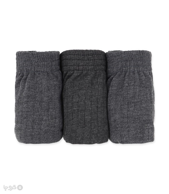 پک شورت اسلیپ نخی سوزن خالی ملانژ کمر لیفه‌ای نیکوتن پوش کد 3209 - بسته 3 عددی