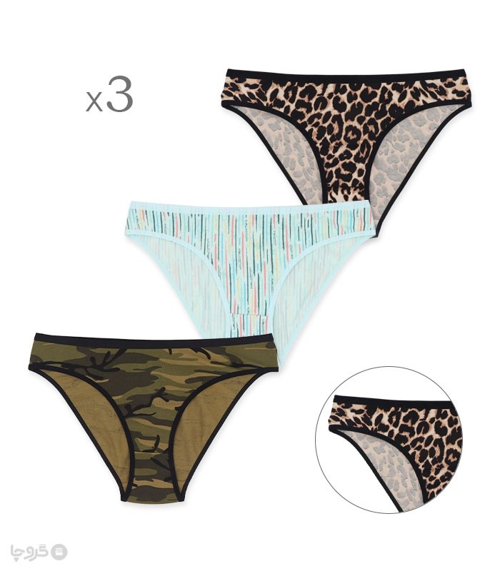 پک شورت زنانه اسلیپ نخی Adak آداک کد 138 طرح میکس 112 - بسته 3 عددی