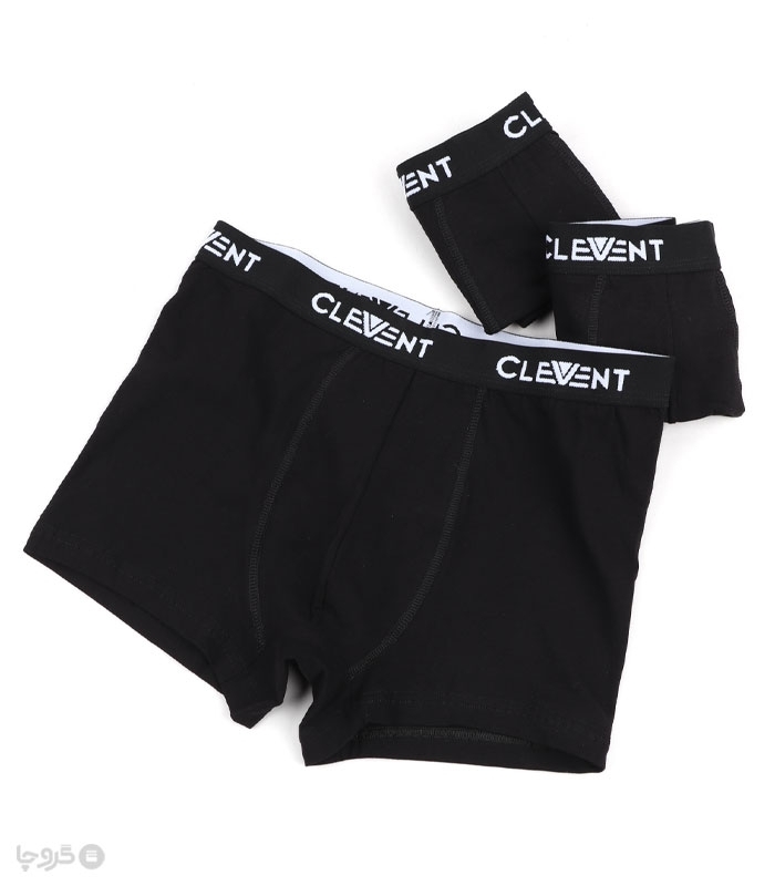 پک شورت مردانه پادار نخی کش از رو Clevent کلونت کد 2408 - بسته 3 عددی