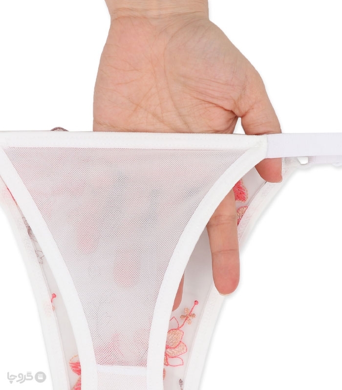 ست شورت و سوتین توری فنردار ژوبین کد 2000 گلدوزی طرح 1