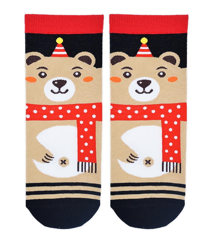 جوراب نیم ساق Coco & Hana طرح خرس کریسمس
