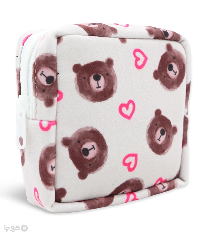 کیف نظم دهنده Hippo هیپو ابعاد 13×13 کد 102 طرح خرس و قلب