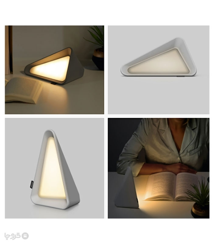 چراغ مطالعه رو میزی مثلثی شارژی مدل سه حالته - همراه با کابل شارژ