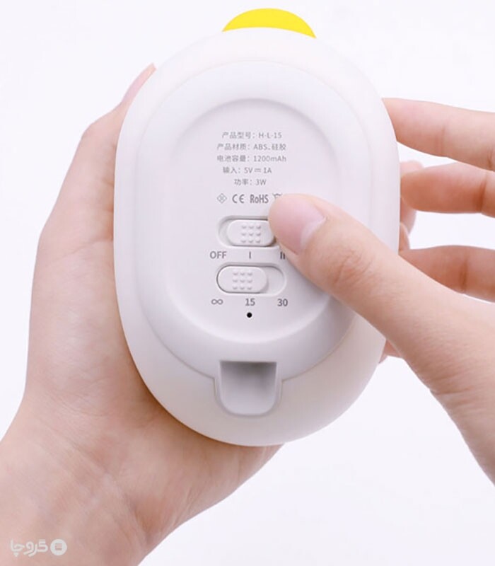چراغ خواب سیلیکونی رو میزی شارژی طرح اردک - همراه با کابل شارژ