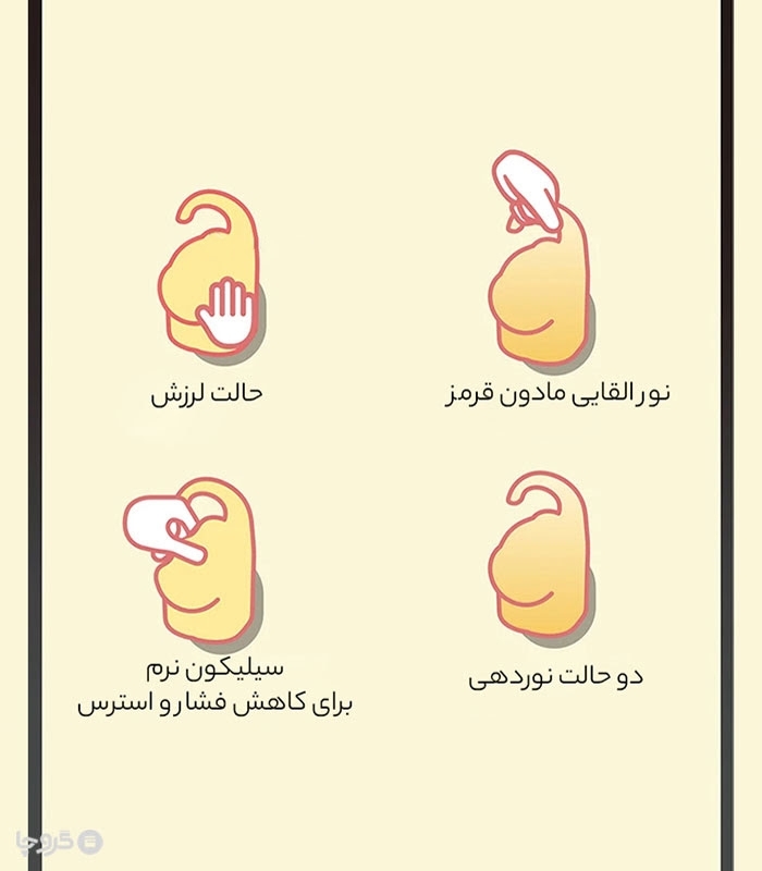چراغ خواب لمسی سیلیکونی شارژی طرح فیل - همراه با کابل شارژ