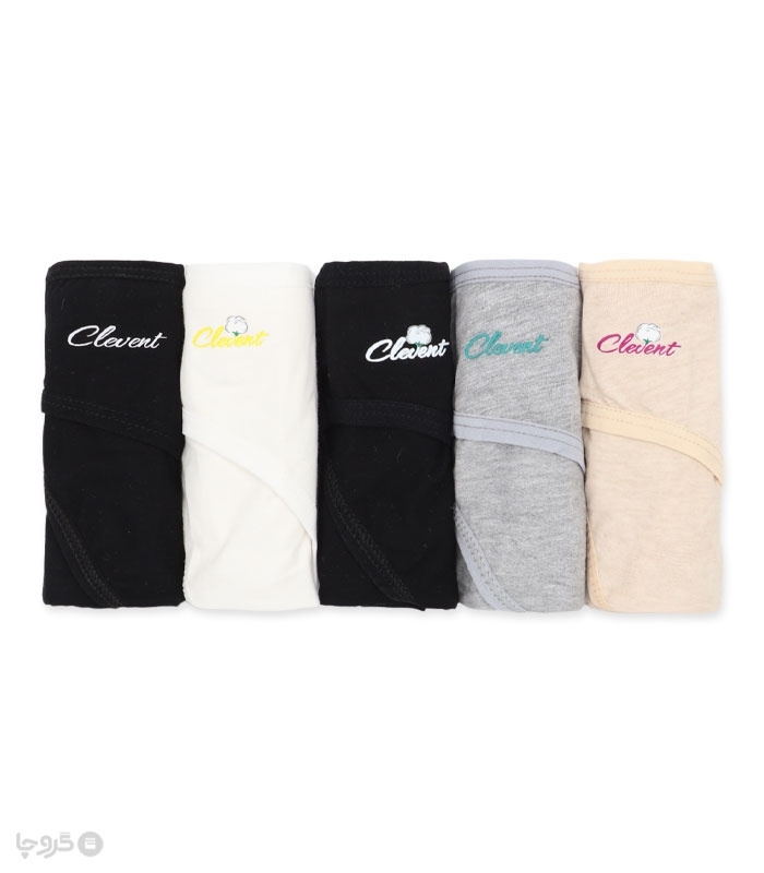 پک شورت زنانه اسلیپ نخی Clevent کلونت کد 5301 طرح میکس 4 - بسته 5 عددی