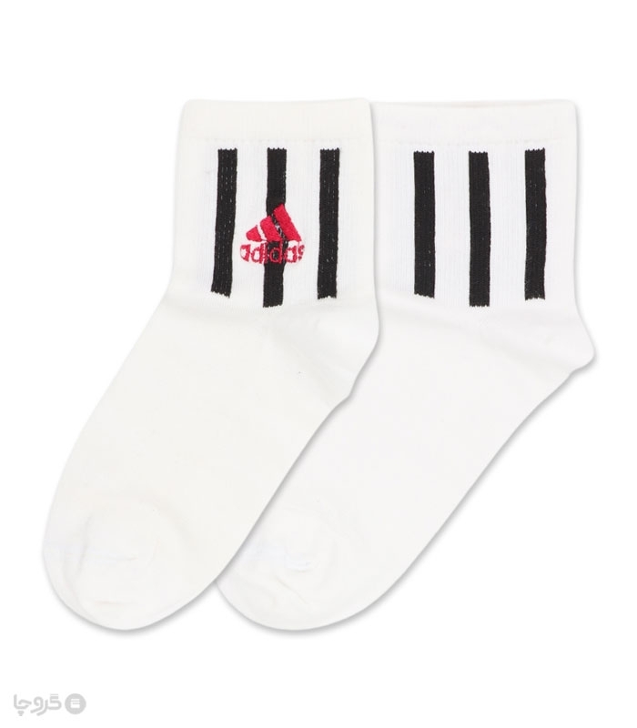 جوراب نیم ساق گلدوزی کد 80002 طرح Adidas