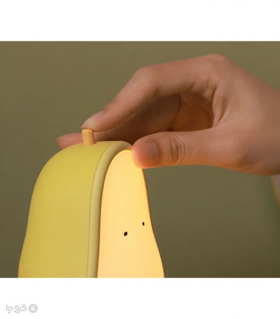 چراغ خواب لمسی سیلیکونی رو میزی شارژی طرح گلابی مدل 02 - همراه با کابل شارژ