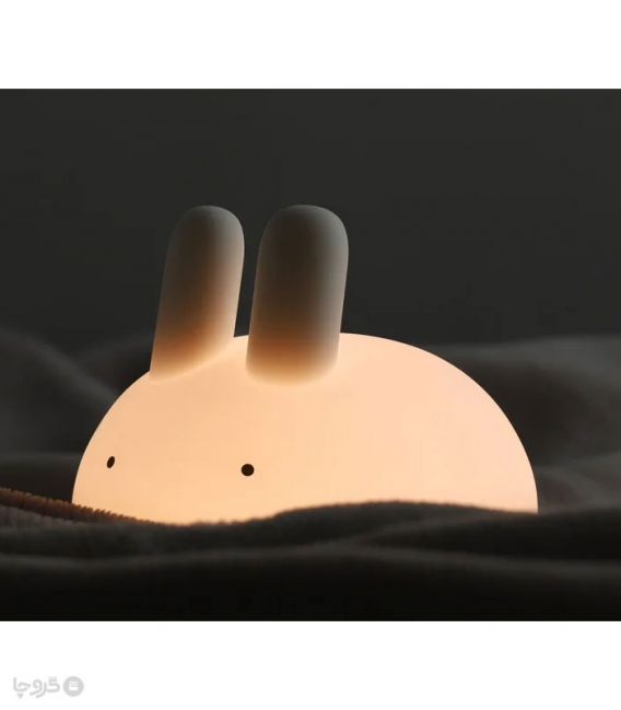 چراغ خواب لمسی سیلیکونی شارژی طرح خرگوش - همراه با کابل شارژ
