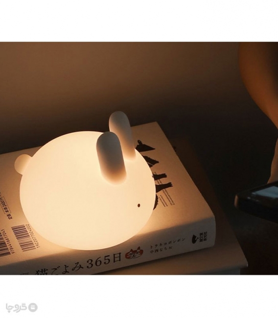چراغ خواب لمسی سیلیکونی شارژی طرح خرگوش - همراه با کابل شارژ