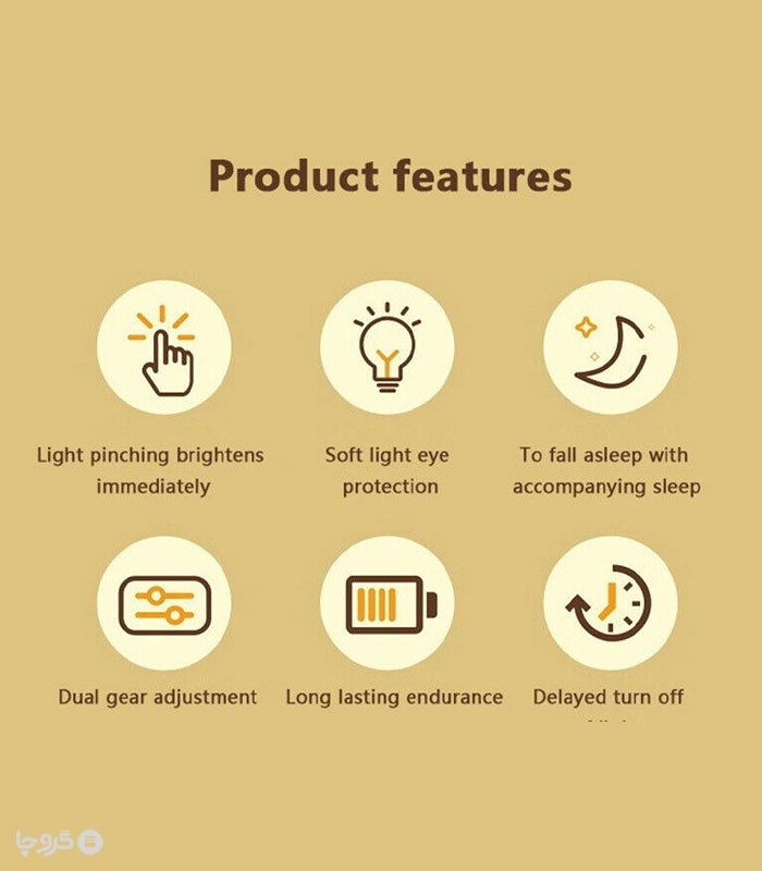 چراغ خواب لمسی سیلیکونی رو میزی شارژی طرح سمور آبی - همراه با کابل شارژ