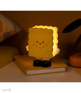چراغ خواب لمسی سیلیکونی رو میزی شارژی طرح بیسکوئیت - همراه با کابل شارژ