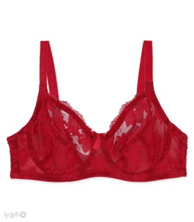 سوتین توری فنردار نوشه پوش کد 201 گلدوزی طرح گل