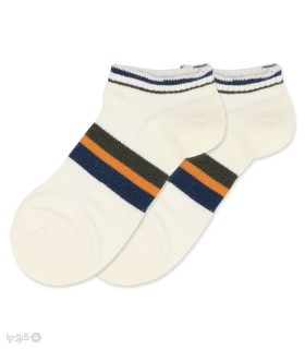 جوراب مچی پاشنه و پنجه حوله‌ای Barcode بارکد طرح وسط سه خط