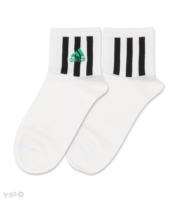جوراب نیم ساق گلدوزی کد 80002 طرح Adidas