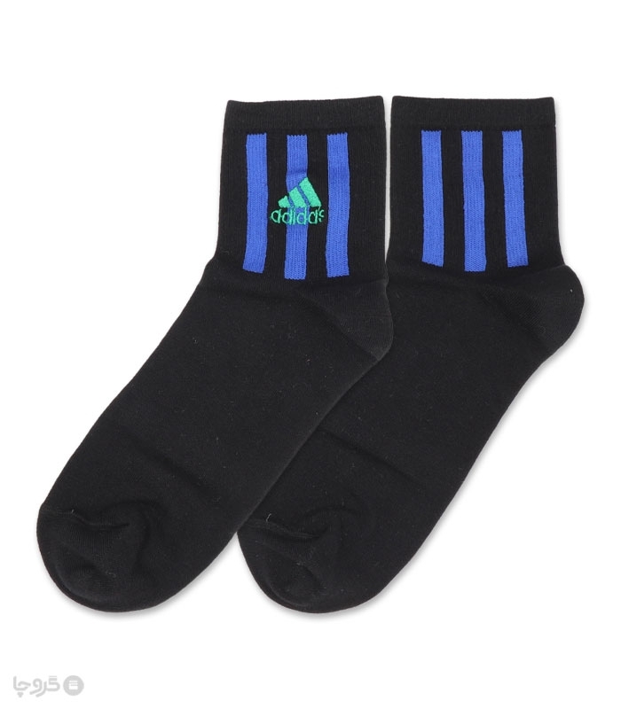 جوراب نیم ساق گلدوزی کد 80002 طرح Adidas