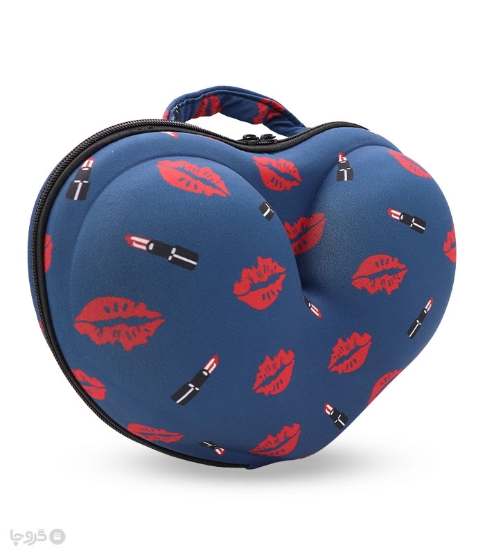 کیف لباس زیر زنانه قلبی کد 4031 طرح Kiss