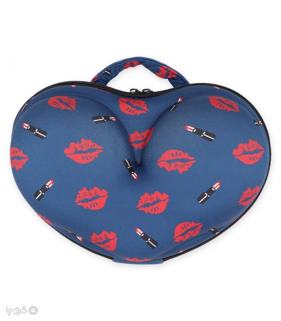 کیف لباس زیر زنانه قلبی کد 4031 طرح Kiss