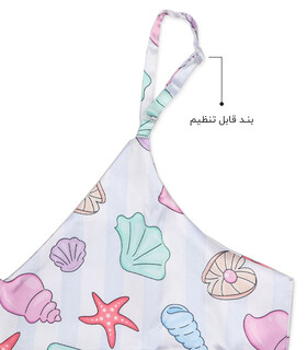 ست شورتک و تاپ بندی و اسکرانچی ساتن Max مکس کد 024 طرح صدف