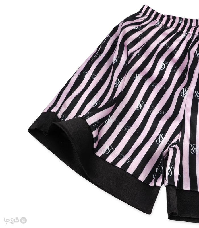 ست لباس خواب راحتی شلوارک و بلوز ساتن Max مکس کد 025 طرح Victoria's Secret