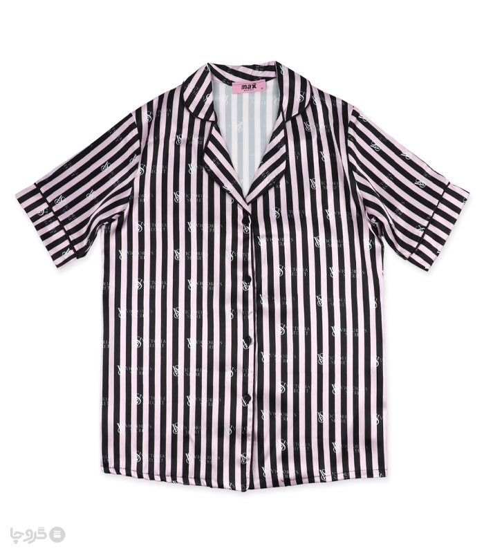 ست لباس خواب راحتی شلوارک و بلوز ساتن Max مکس کد 025 طرح Victoria's Secret