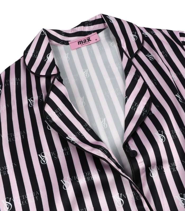 ست لباس خواب راحتی شلوارک و بلوز ساتن Max مکس کد 025 طرح Victoria's Secret
