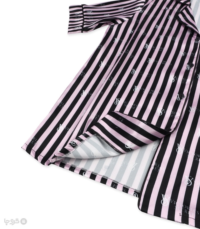ست لباس خواب راحتی شلوارک و بلوز ساتن Max مکس کد 025 طرح Victoria's Secret