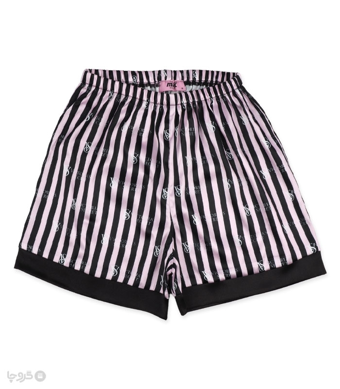 ست لباس خواب راحتی شلوارک و بلوز ساتن Max مکس کد 025 طرح Victoria's Secret